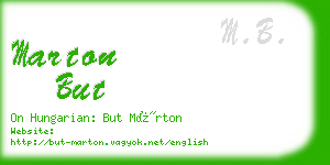 marton but business card